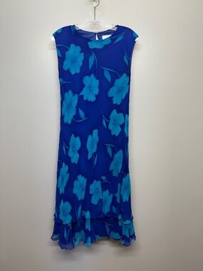Vintage 90’s Cattiva New York 100% Silk Plus Size Abstract Floral Pattern Dress